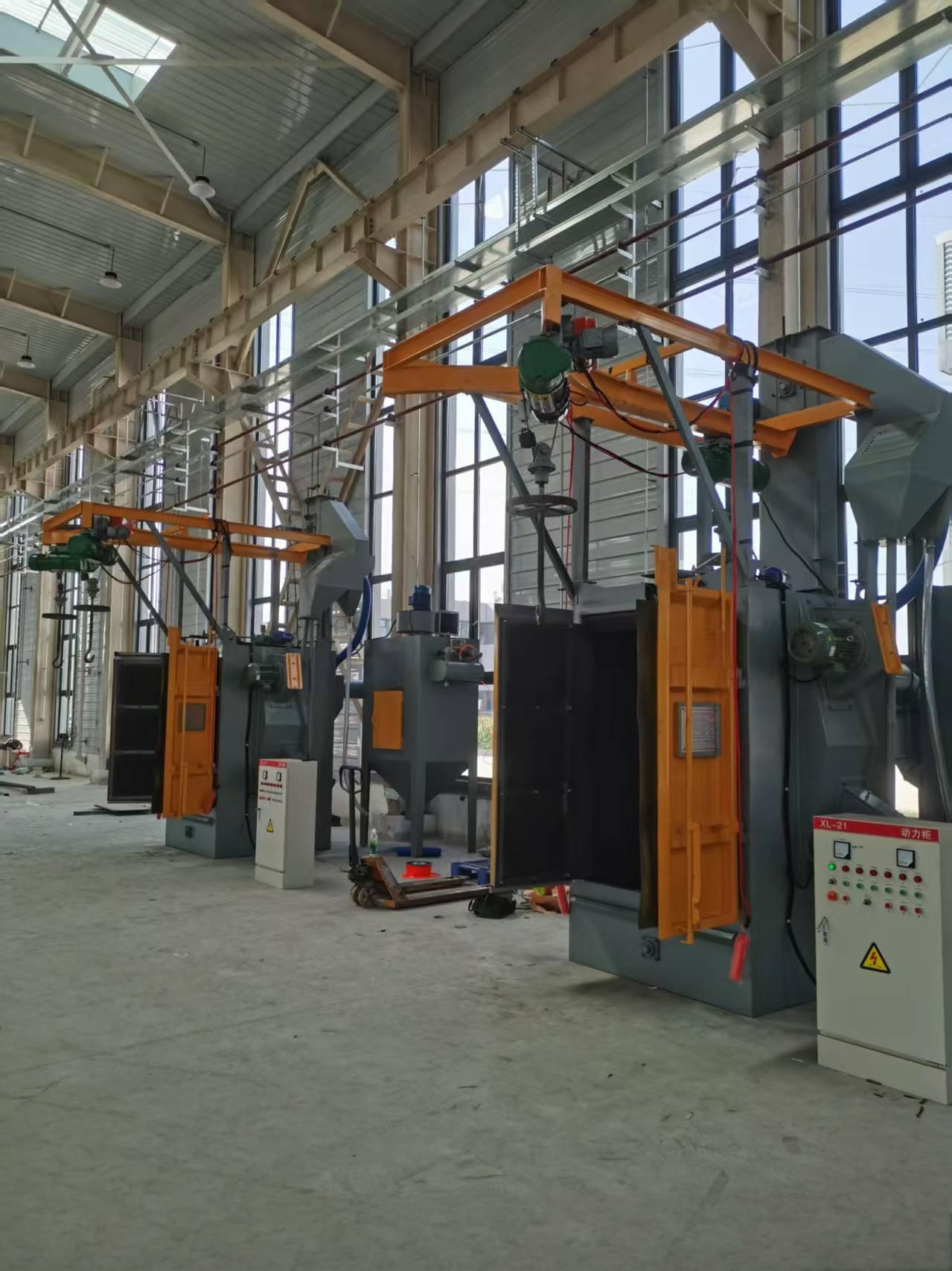 【安裝】河南開封2臺Q376雙吊鉤拋丸機成功調試交付